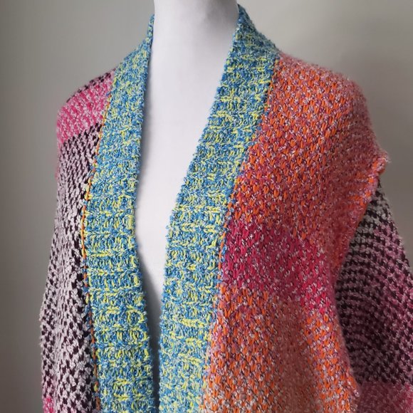 DEX Women's Patchwork Knit Cardigan Multi-colour Cozy Soft ASO Hallmark Movies - Picture 3 of 12